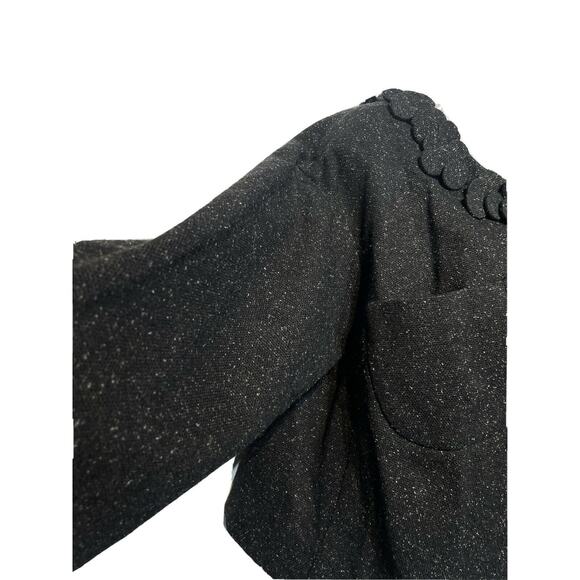 Robert Rodriguez Women’s Size 6 Black Spotted Wool Silk Cape Coat - Picture 3 of 11